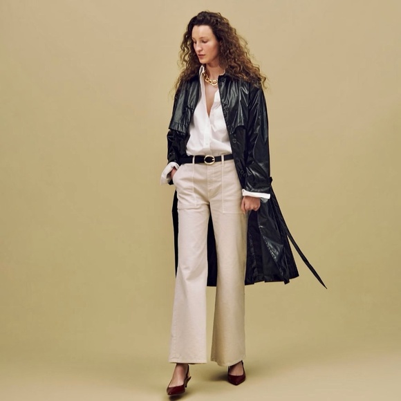J. CREW Camp Pocket Wide Leg Pants Natural Stretch Cotton Preppy 25P 25 Petite - Picture 1 of 16
